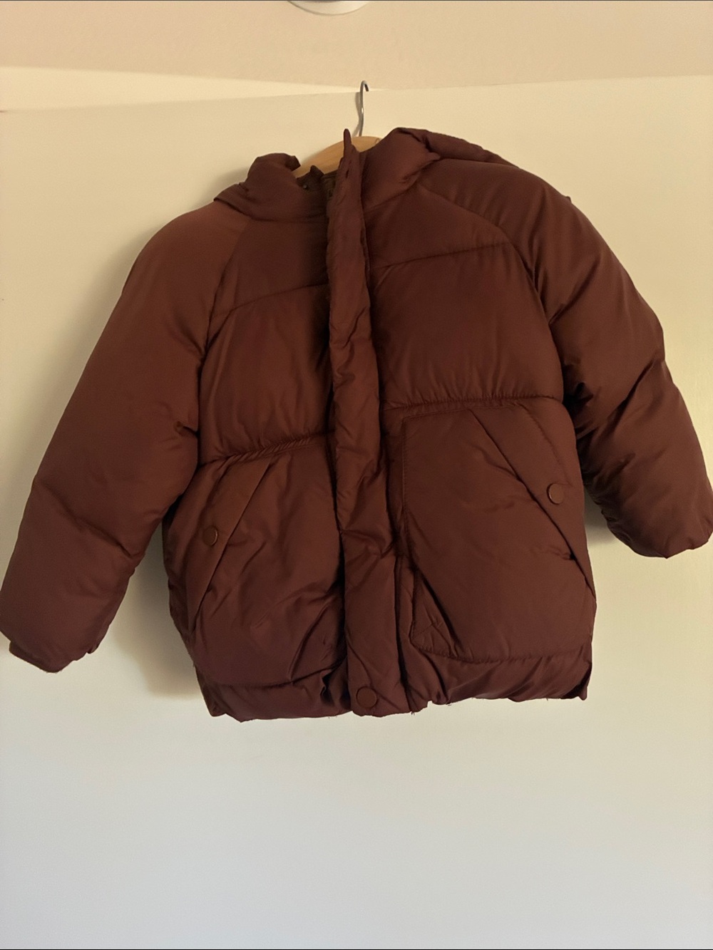 Zara Kids Dark Brown Puffer Jacket with Hood